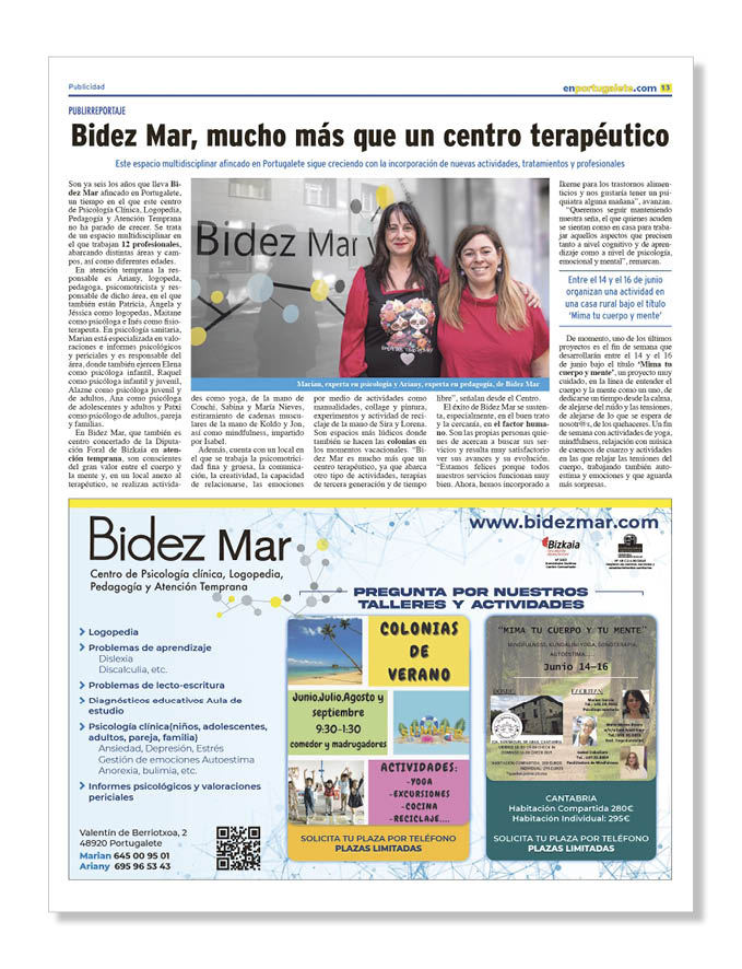 Publicida Centros Sanitarios Bidez Mar