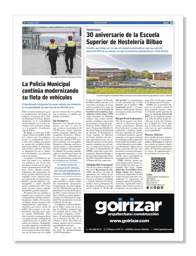 Publicidad Centros Formativos Hosteleria galdakao