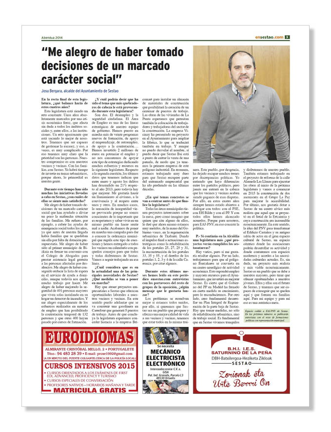 Publicidad Centros Formativos IES Saturnino Sestao