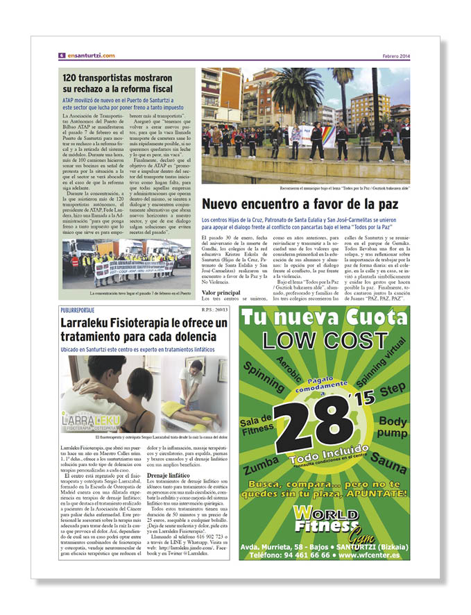 Publicidad Centros Sanitarios Fisioterapia Larraleku