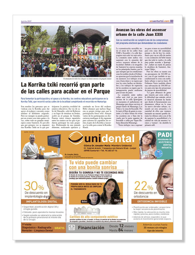Publicidad Centros Sanitarios Unidental Santurtzi