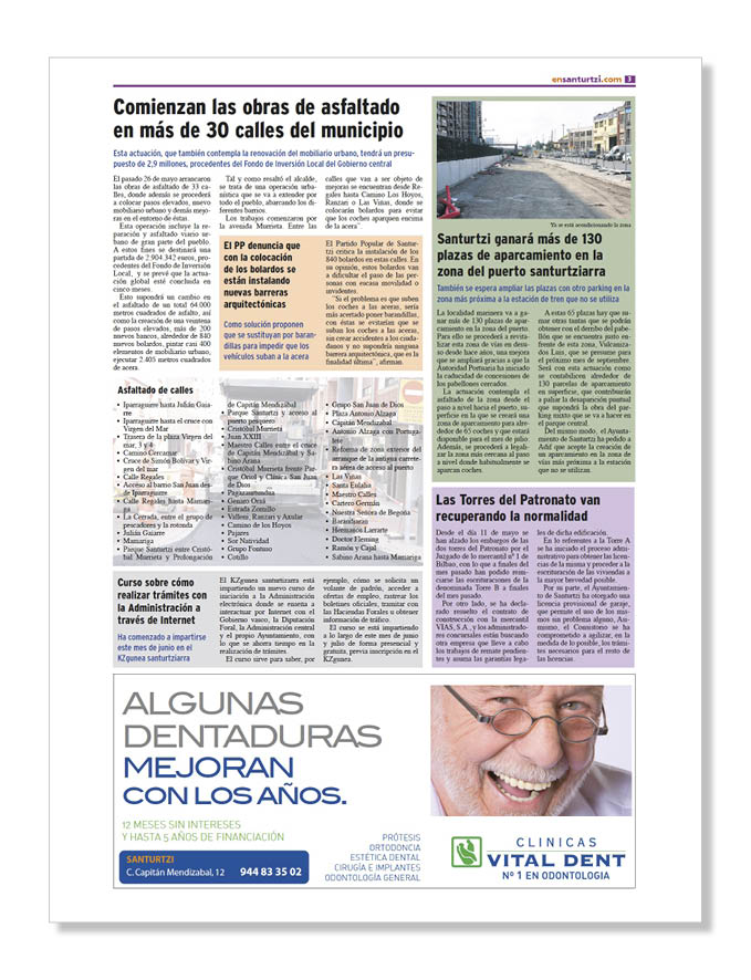 Publicidad Centros Sanitarios VitalDent Santurtzi