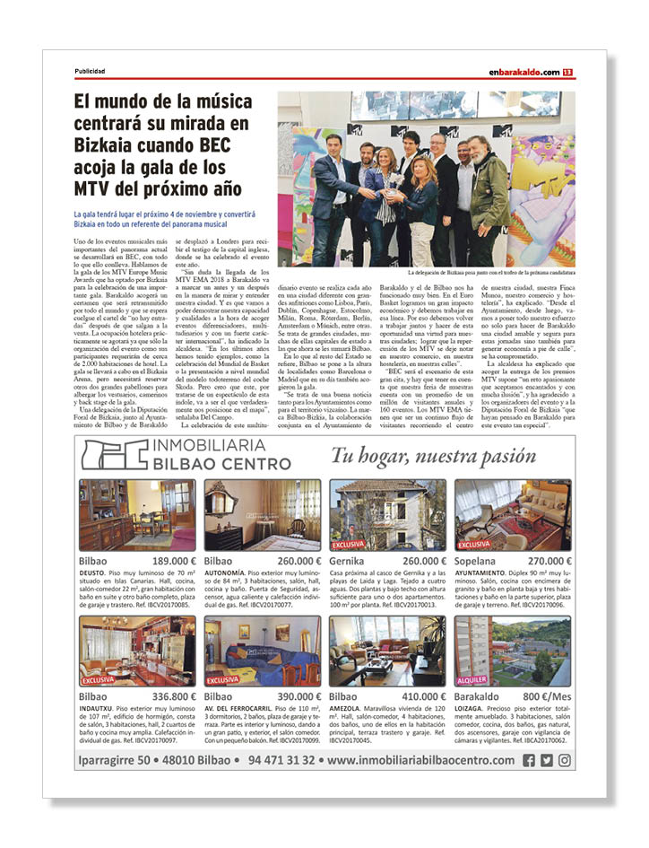 Publicidad Promociones Inmobiliarias Inmobiliaria Bilbao Centro