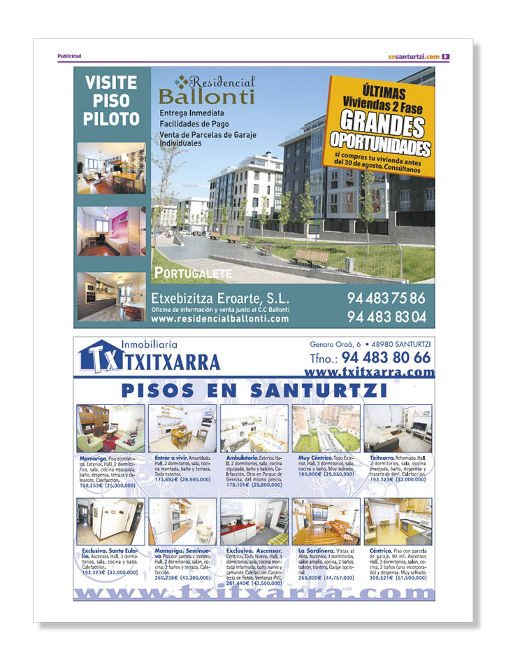 Publicidad Promociones Inmobiliarias Inmobiliaria Txitxarra